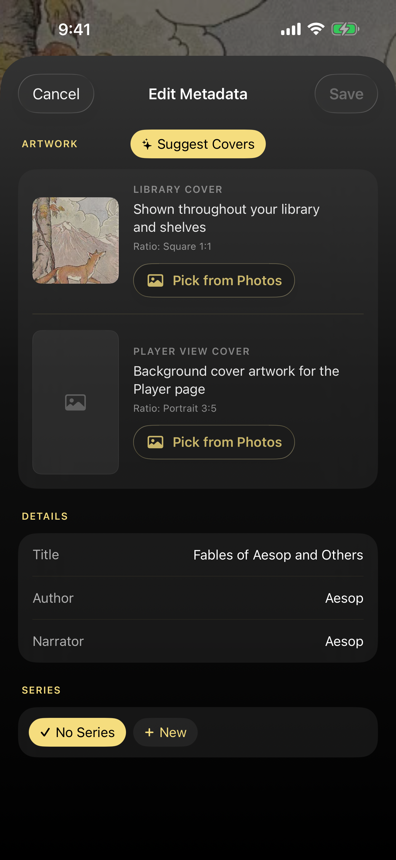 Smart cover suggestions for a book